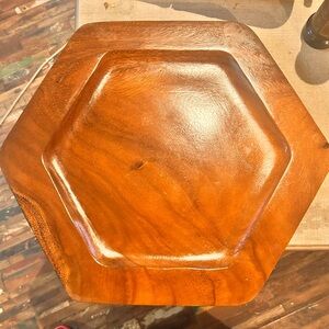 Vintage Wooden Octagon Serving Tray. Made by the Monkey Pod